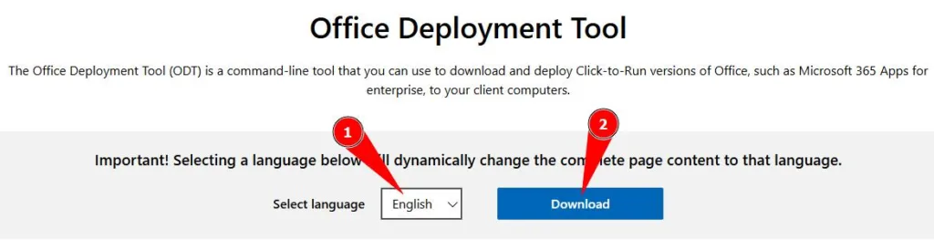 Download Office Deployment tool