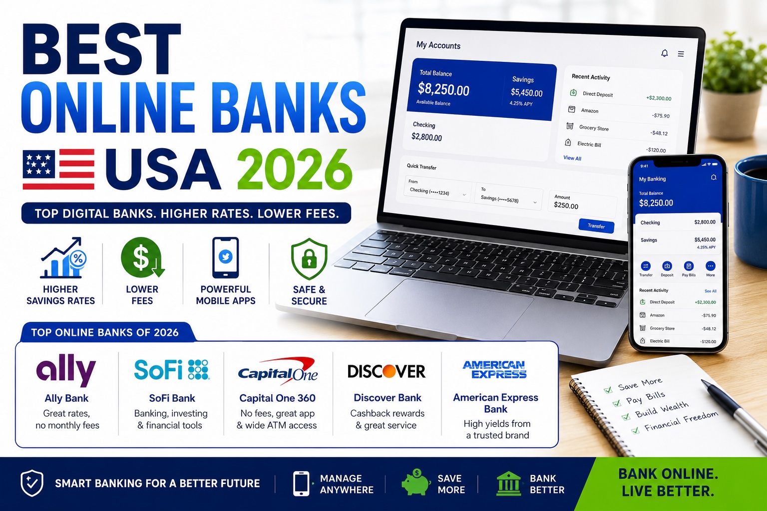 Best Online Banks USA 2026: Top Digital Banking Options