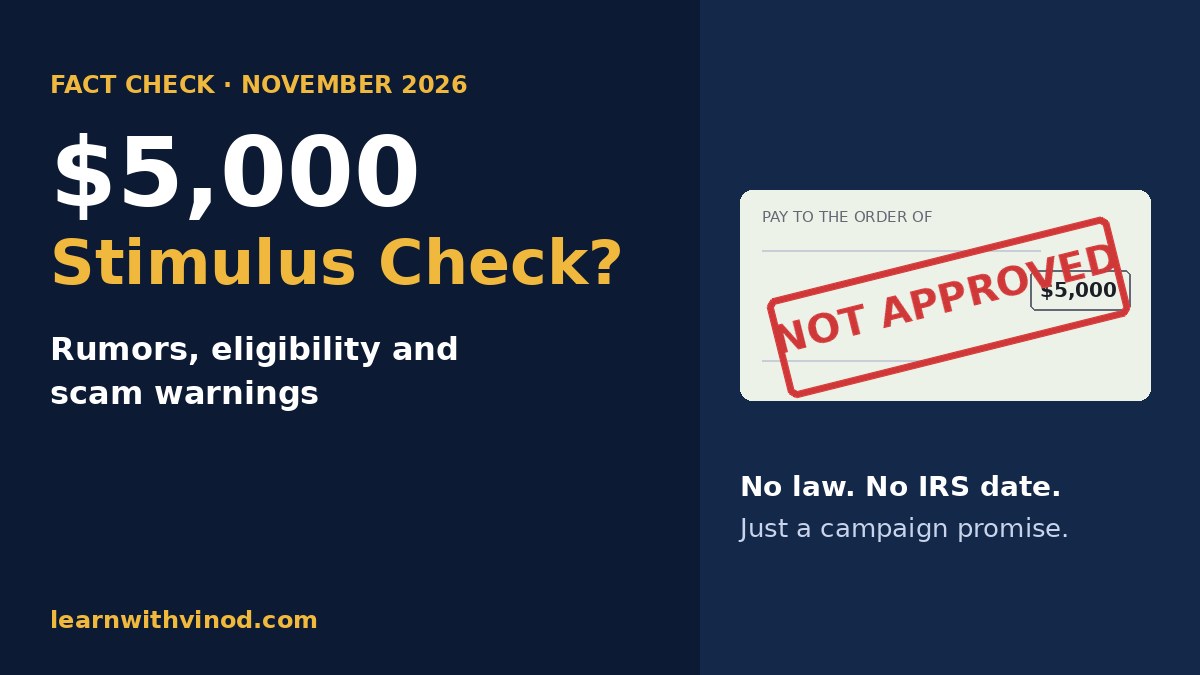 $5,000 Stimulus Check November 2026: Fact Check & Scams