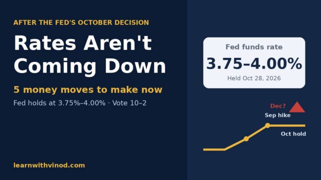 Fed Interest Rates Aren’t Coming Down: 5 Money Moves Now