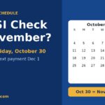 SSI payment for November 2026 arrives early on Friday, October 30, shown on an October calendar